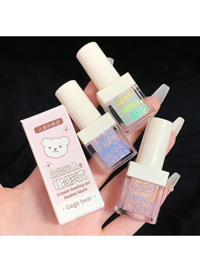 Gege Bear Dazzling Liquid Eyeshadow | Eye Makeup | Long-Lasting Formula | Buildable Coverage | 6 Shimmer Glitter Shades | Quick-Dry Application | Gen Z Beauty | Soft Pastel Packaging Design | Perfect for Teen Girls Makeup Lovers (03#Crystal Purple Grape, 4g) - Image 1