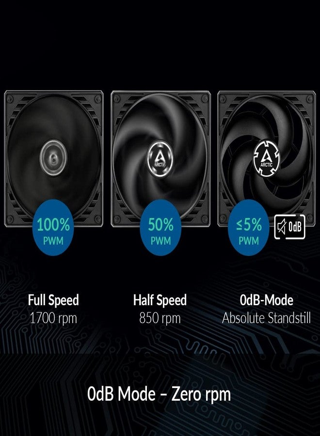 ARCTIC P14 PWM PST (5 Pack) - 140 mm Case Fan with PWM Sharing Technology (PST), Pressure-optimised, Computer, Fan Speed: 200-1700 RPM - Black - Image 3