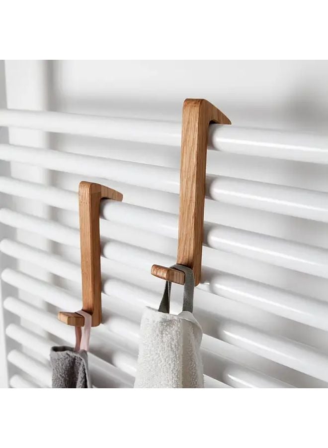 2pcs Natural Wood Wall Hooks Heavy Duty Coat Towel Hooks Rustic Bathroom Entryway - Image 3