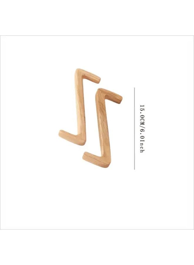 2pcs Natural Wood Wall Hooks Heavy Duty Coat Towel Hooks Rustic Bathroom Entryway - Image 5