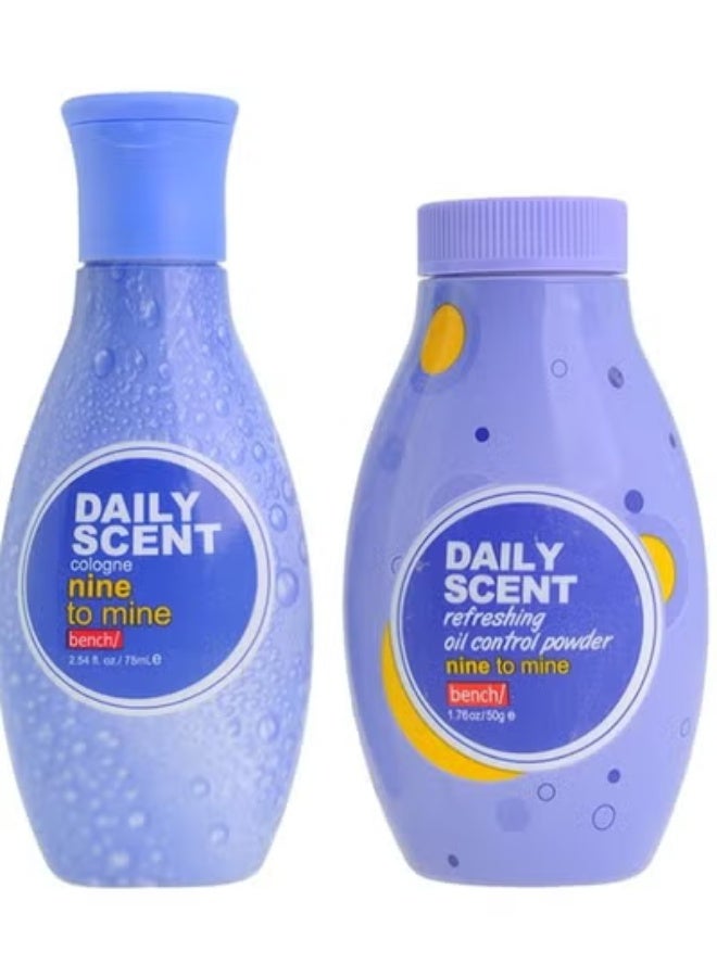 مجموعة كولونيا مع بودرة برائحة يومية من ناين تو ماين