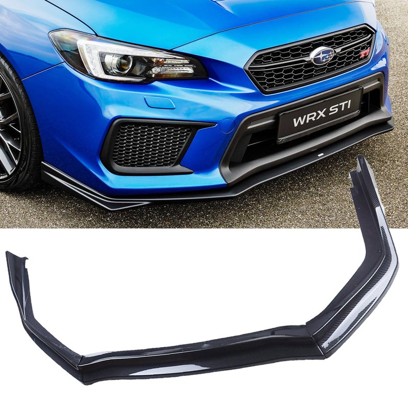 MUCO New Front Bumper Lips Compatible with Subaru WRX STI Sedan 15 16 17 18 19 20 21 22 Car Front Spoiler-Gloss Black Sport Front Lip - 3pcs - Image 1