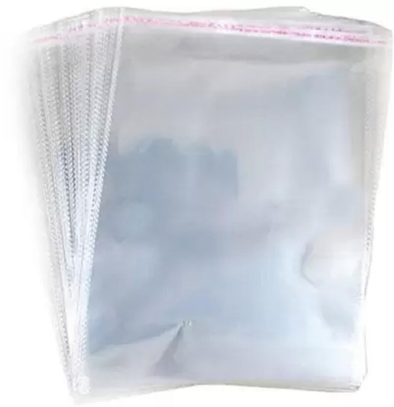 FeelBlue Transparent Plastic Poly Bags Bopp Pouches with Self Adhesive Tape, Reasealable (Pack of 500Pcs) (10 * 14) - Image 1