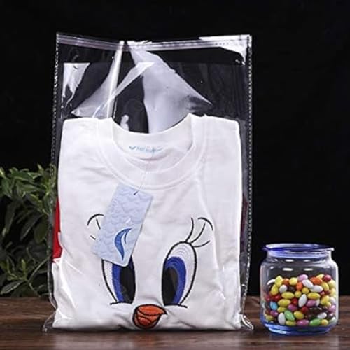 FeelBlue Transparent Plastic Poly Bags Bopp Pouches with Self Adhesive Tape, Reasealable (Pack of 500Pcs) (10 * 14) - Image 2