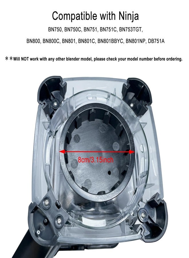 CUTIECLUB Blender Replacement Parts for Ninja BN750 BN800 Series 72 oz (9 Cups) Pitcher, Jar Bottom Base Blender Blade Driver Clutch and Drive Pin Stud Kit Set - Image 2