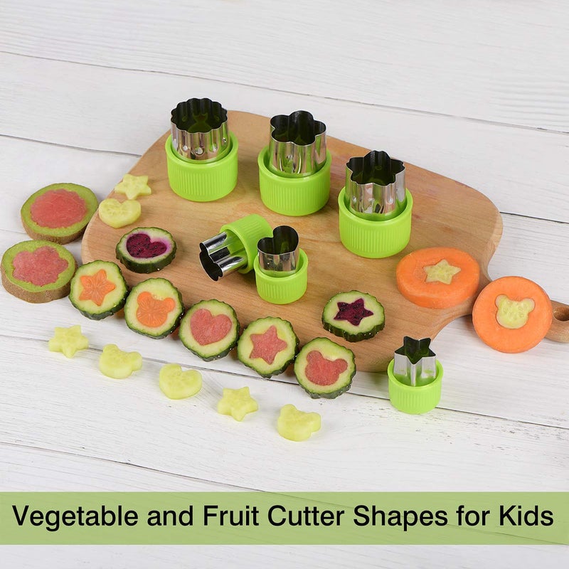 Hhyn Sandwich Cutters Set for Kids  Mickey Mouse  Dinosaur  Star  Heart Shapes and Mini Vegetable Fruit Cookie Cutters Food Mold for Holiday and Party - Image 4