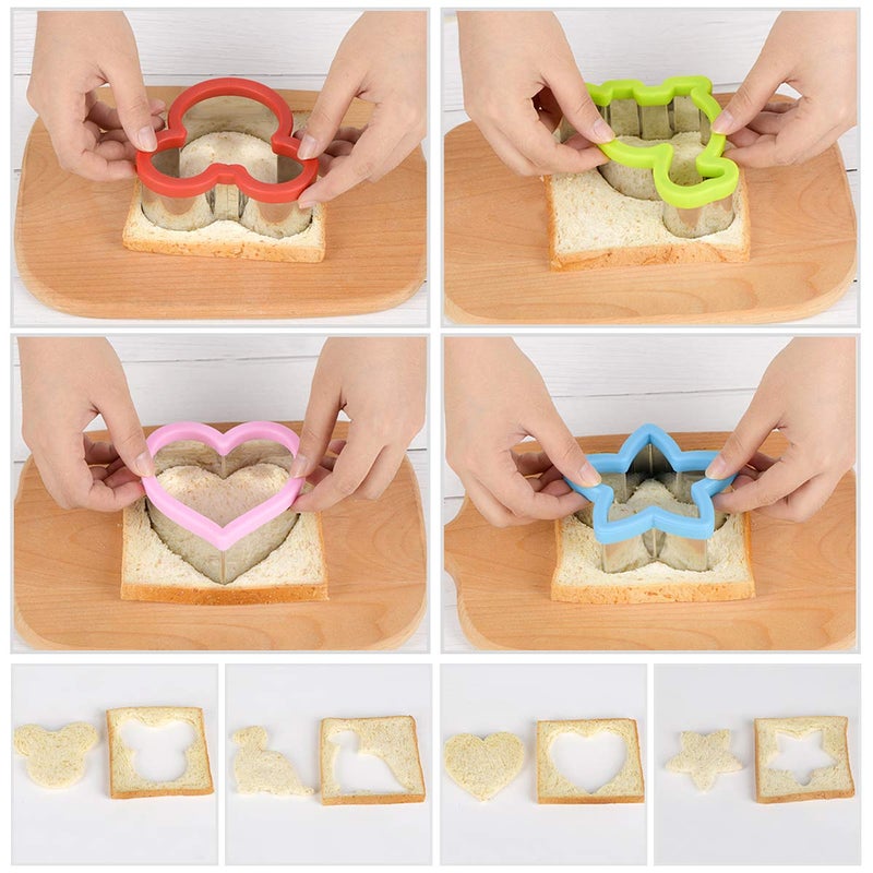 Hhyn Sandwich Cutters Set for Kids  Mickey Mouse  Dinosaur  Star  Heart Shapes and Mini Vegetable Fruit Cookie Cutters Food Mold for Holiday and Party - Image 2