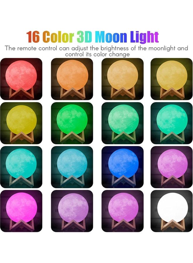 NIBEMINENT 3D Moon LED Light With Remote Control Multicolour - Image 4