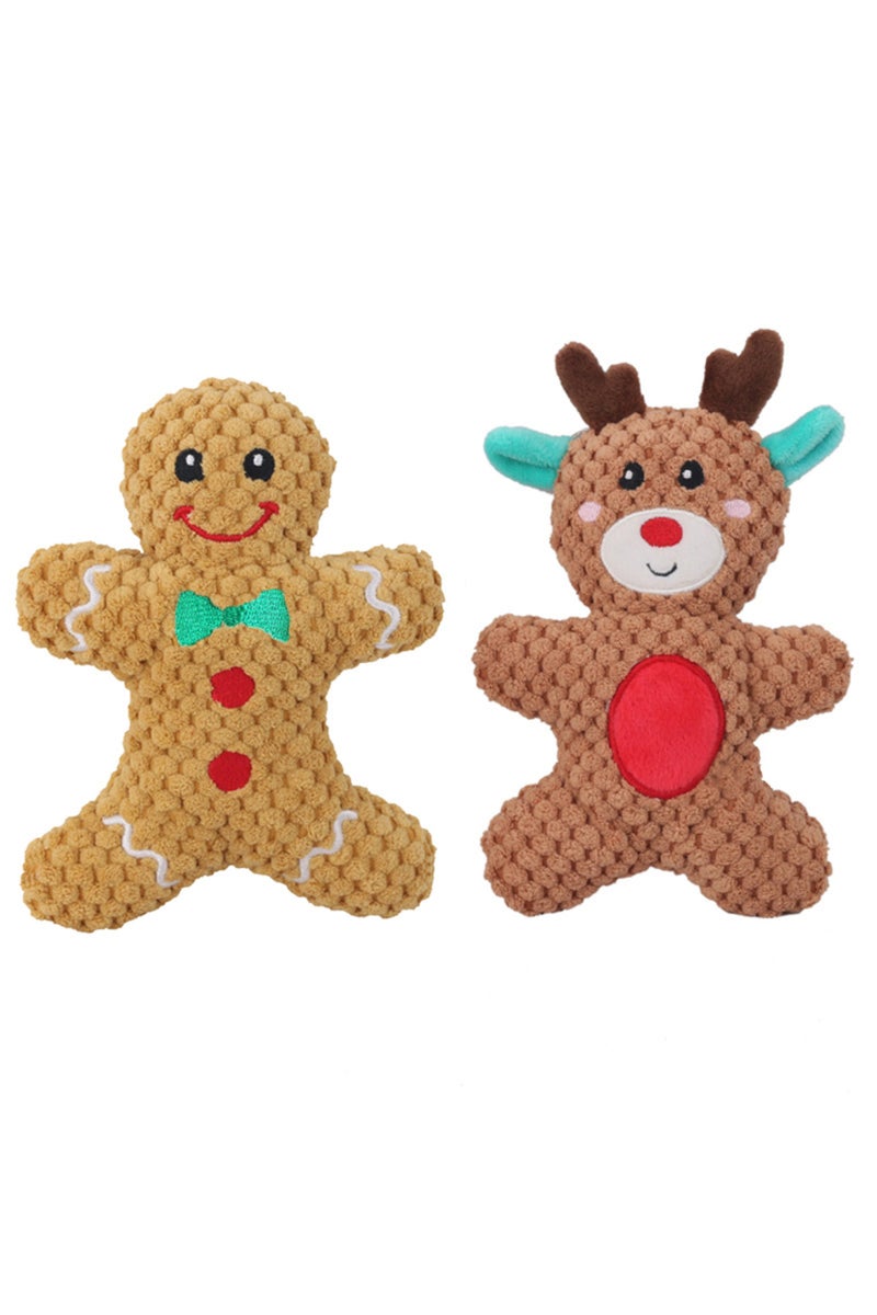 erorex Moose and Man Pet Dog Plush Noise Chewing Toy Santa Elk Gingerbread Man Donut Cat Dog Christmas Seri