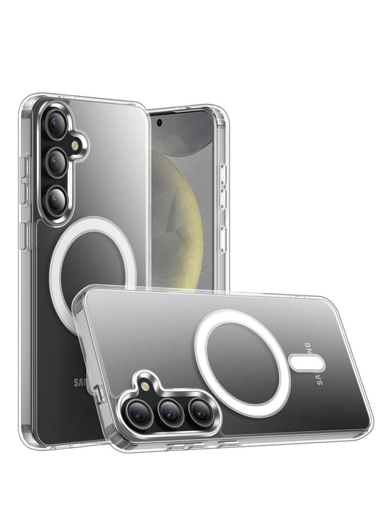 MUNTAQI Samsung Galaxy S24 Clear Magnetic Case – Wireless Charging Compatible, Transparent Protective Cover (6.2-inch) - Image 1