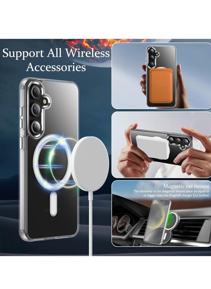 MUNTAQI Samsung Galaxy S24 Clear Magnetic Case – Wireless Charging Compatible, Transparent Protective Cover (6.2-inch) - Image 4