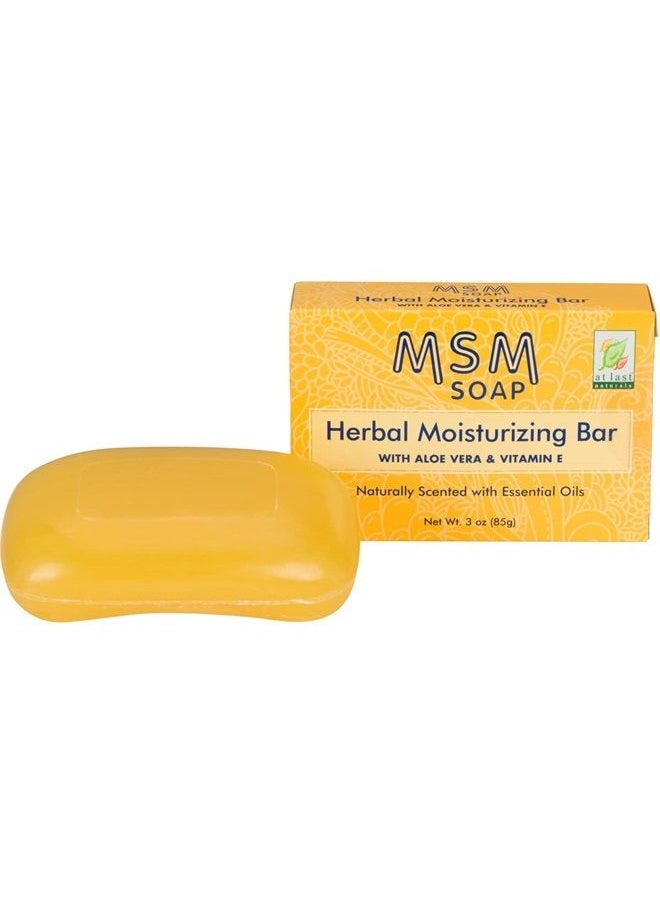 At Last Naturals MSM Soap Bar, Reduce Fine Lines and Wrinkles, Soothing Herbal Moisturizer with Aloe Vera, Vitamin E, Essential Oils to Promote Healthy Skin (3 oz)  - Image 1