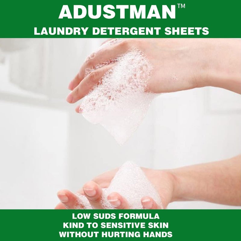 ADUSTMAN Laundry Detergent Sheets Liquidless Fresh Scent 124 Loads Low-Foaming High Efficiency Eco-friendly Plastic Free (Fresh, 124 Count (pack of 2)) - Image 4