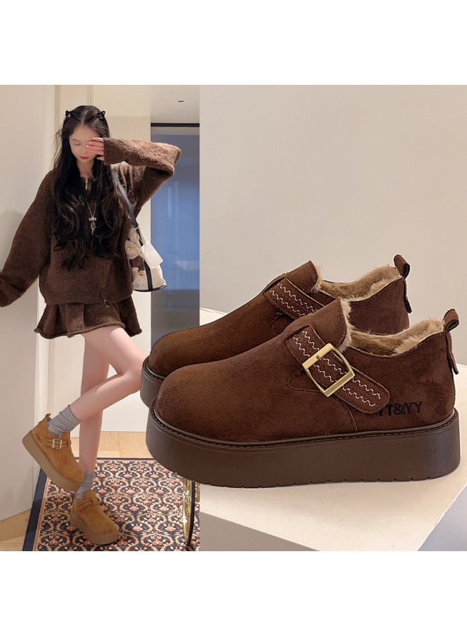 Thick-soled Height-increasing Women's Shoes, Casual Thick-soled Height-increasing Birkenstock Shoes For Women,  Autum New Snow Boots