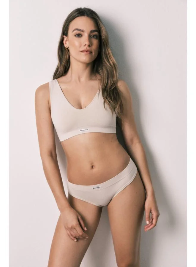 Women'secret Beige seamless halterneck top