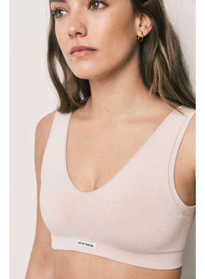 Women'secret Beige seamless halterneck top
