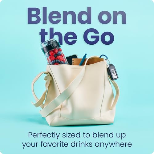 Chefman Cordless Portable Blender for Smoothies and Shakes, BPA-Free 16 oz Blending Jar w/Stainless-Steel Blades, USB-C Rechargeable with Color-Changing LEDs, Dishwasher-Safe Accessories - Black - Image 3