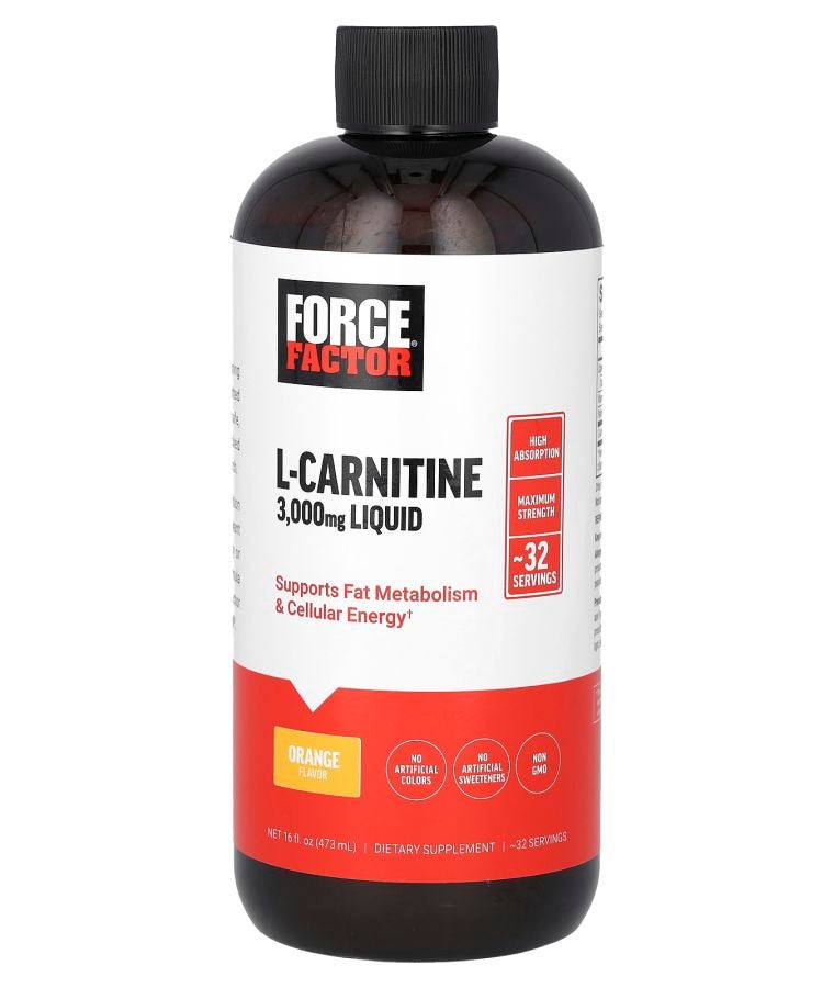 Force Factor L-Carnitine Liquid Orange 3000 mg 16 fl oz (473 ml)