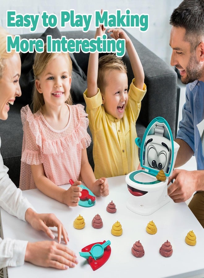 Anemeeoke Poop Family Game - Funny Shooting Game - Fast and Frenzied Launching - Includes 1 Toilet Bowl, 2 Launchers, 12 Soft Plastic Poops - Gift for Kids 3-8 - Image 3