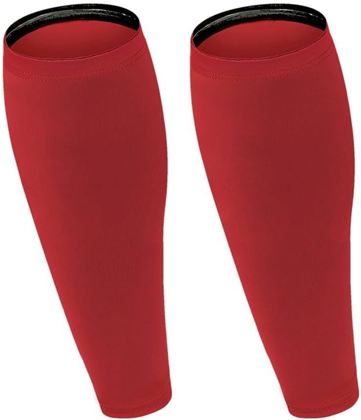 Compression Calf Sleeves For Sports Running Cycling Targeted Muscle Support Red - Image 1
