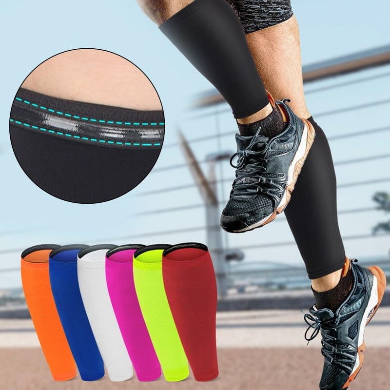 Compression Calf Sleeves For Sports Running Cycling Targeted Muscle Support Red - Image 4