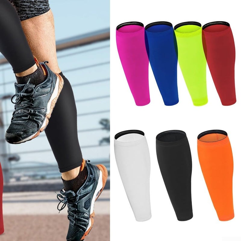 Compression Calf Sleeves For Sports Running Cycling Targeted Muscle Support Red - Image 3