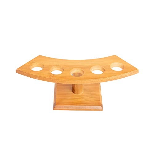 Asian Home حامل سوشي تيمكي على الطراز الياباني من آسيان هوم مع 15 فتحة لحامل مخروط الآيس كريم، حامل عرض ديكور المطبخ لتناول الطعام، إمدادات المطاعم، أدوات تقديم 5 فتحات