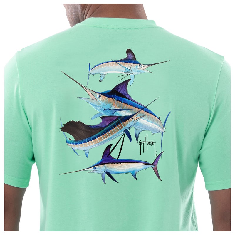 Guy Harvey Men's Super Grand Slam Short Sleeve Pocket T-Shirt, Beach Glass/Super Grand Slam, X-Large - Image 3