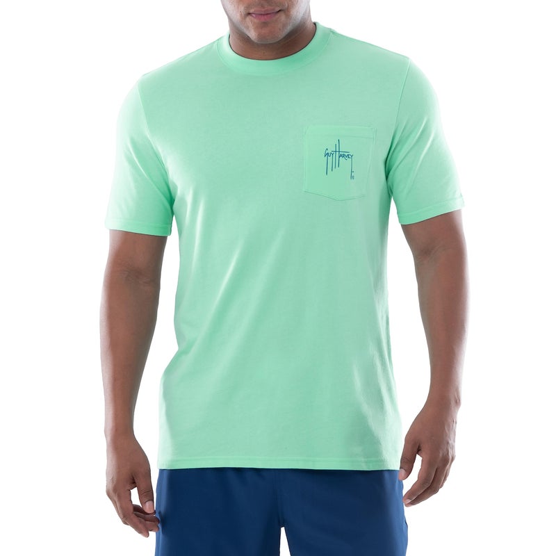 Guy Harvey Men's Super Grand Slam Short Sleeve Pocket T-Shirt, Beach Glass/Super Grand Slam, X-Large - Image 2