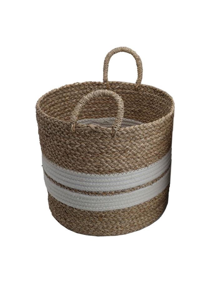 Alsaif Cotton Baskets Set 29 X 35 X 37 Cm Round With Handle 3 Pieces Beige  - Image 4