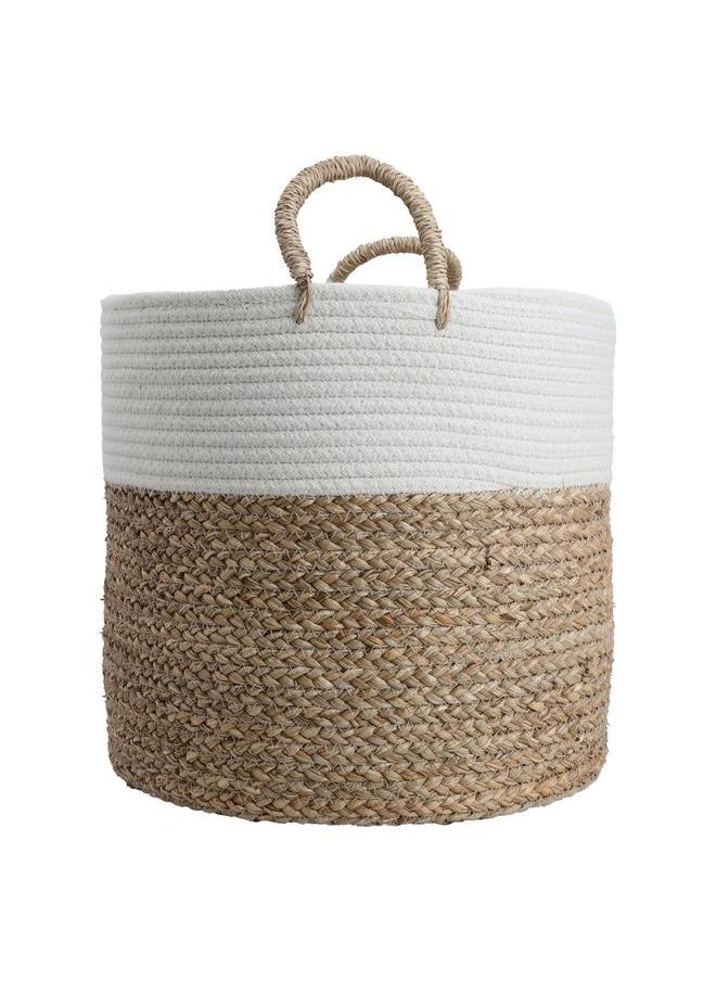Alsaif Cotton Baskets Set 29 X 35 X 37 Cm Round With Handle 3 Pieces Beige  - Image 2