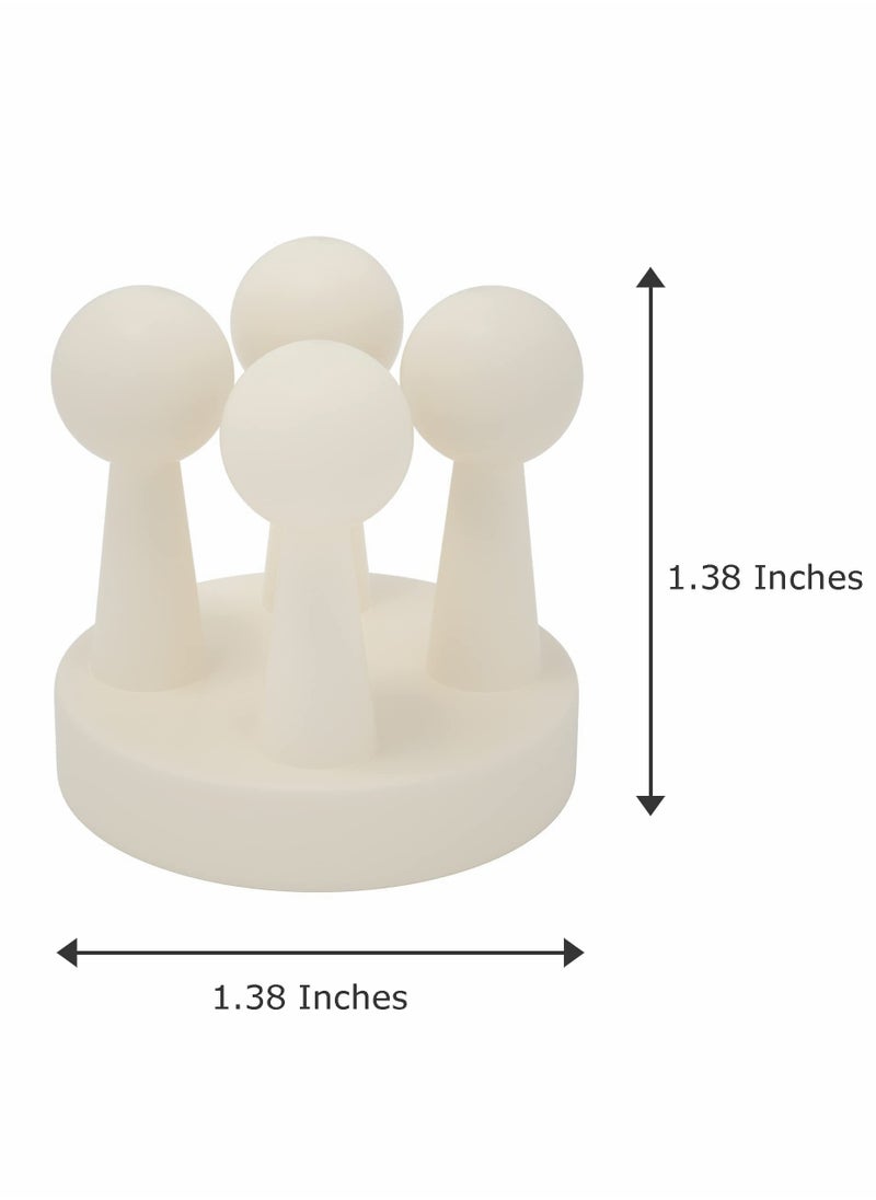 SYOSI 4 Pcs Silicone Toothbrush Holder Multi-Function Hook Waterproof self Adhesive Single Toothbrush Hook Plug Holder for Wall for Hanging Bathroom Kitchen Living Room Office (White)  - Image 3