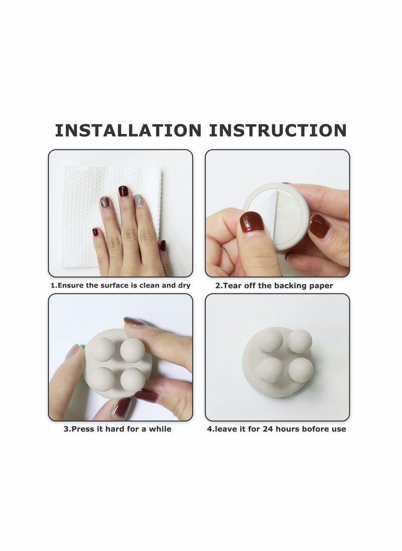 SYOSI 4 Pcs Silicone Toothbrush Holder Multi-Function Hook Waterproof self Adhesive Single Toothbrush Hook Plug Holder for Wall for Hanging Bathroom Kitchen Living Room Office (White)  - Image 5