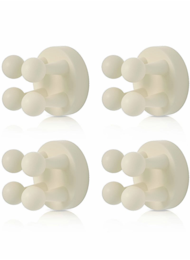 SYOSI 4 Pcs Silicone Toothbrush Holder Multi-Function Hook Waterproof self Adhesive Single Toothbrush Hook Plug Holder for Wall for Hanging Bathroom Kitchen Living Room Office (White)  - Image 1