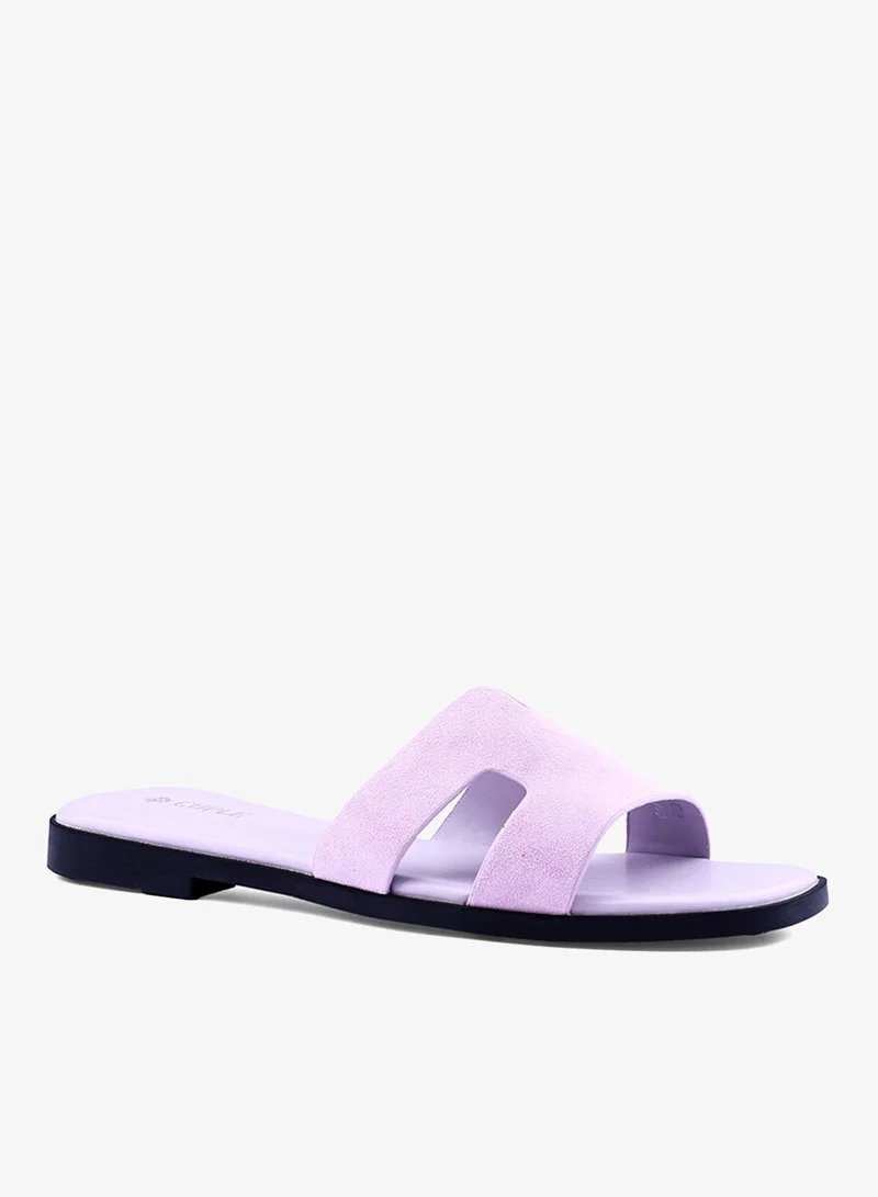 Cuple Womens suede flat sandals