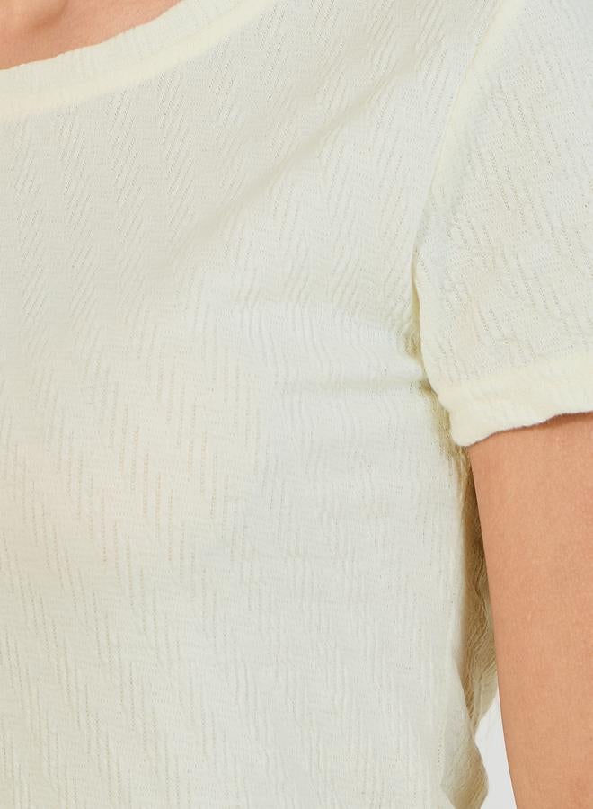Regular Fit Ribbed Round Neck T-Shirt