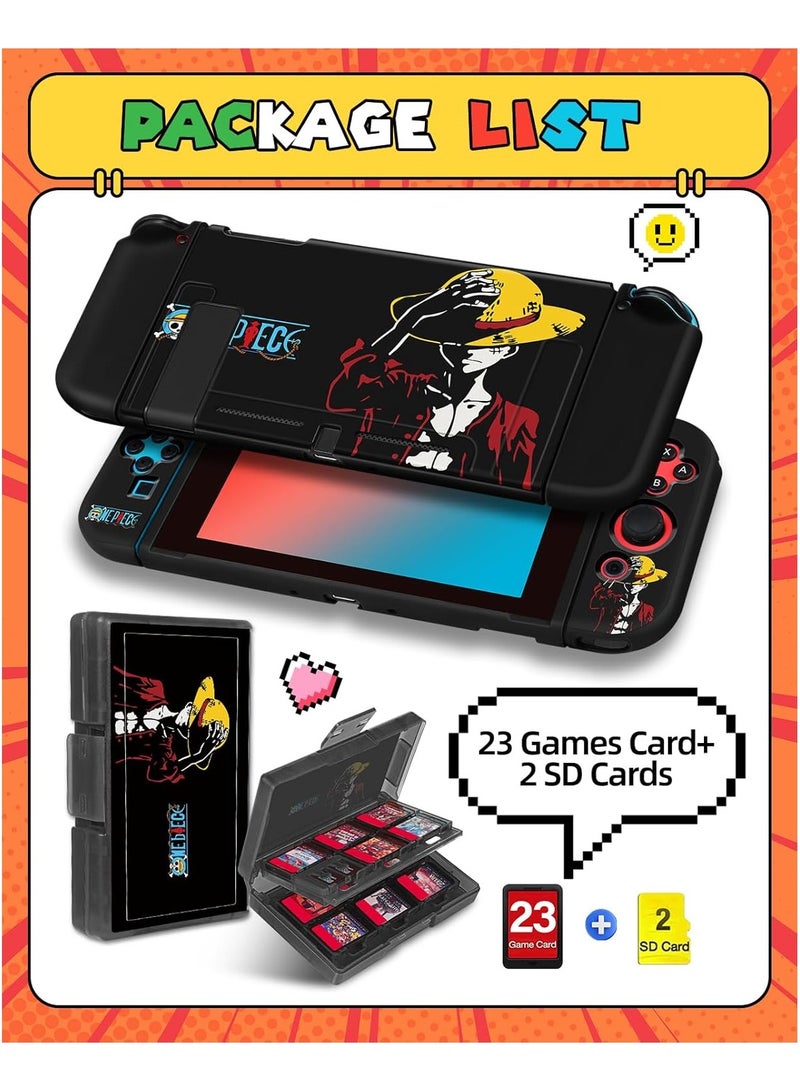 Nintendo Switch Case +24 Switch Game Stand, Anime Slim Protective Case Soft Case for Kids Boys Teens Girls Teen Girls, Funny Manga Cover - Image 3