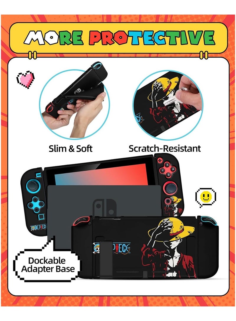 Nintendo Switch Case +24 Switch Game Stand, Anime Slim Protective Case Soft Case for Kids Boys Teens Girls Teen Girls, Funny Manga Cover - Image 4