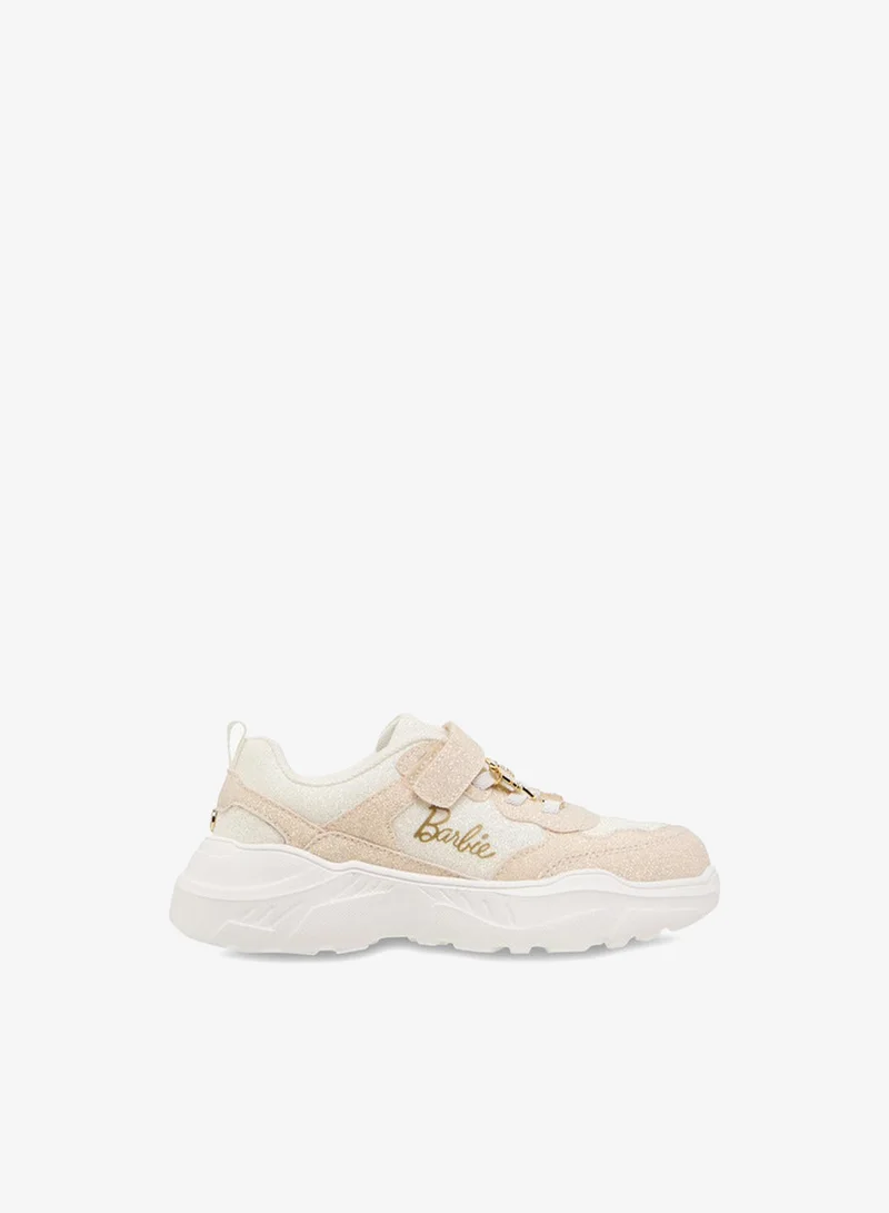 Barbie Girls Panelled Sneakers with Hook and Loop Closure
