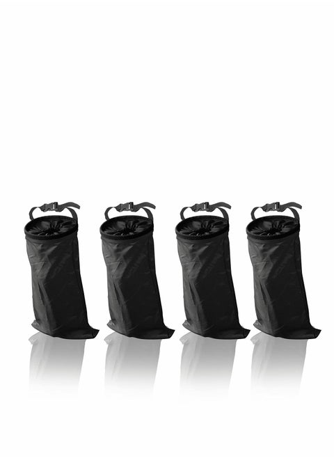 4PCS Car Trash Bag with Top Elastic Vent & Velcro Bottom Opening | Mountable Car Trash Bin | Adjustable Car Trash Bag with Waterproof Material | Car Garbage Bag for Consoles & Headrest