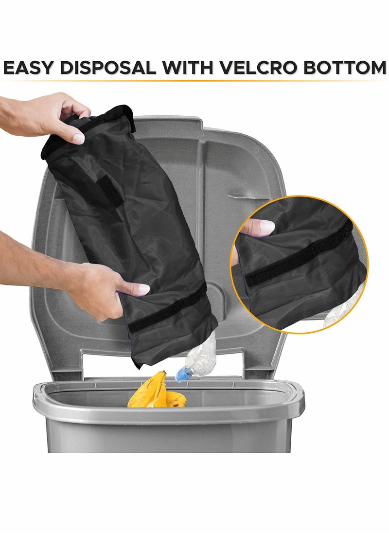 SYOSI - 4PCS Car Trash Bag with Top Elastic Vent & Velcro Bottom Opening | Mountable Car Trash Bin | Adjustable Car Trash Bag with Waterproof Material | Car Garbage Bag for Consoles & Headrest - Image 1