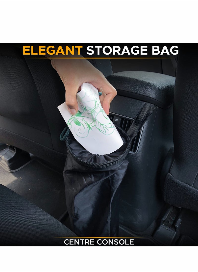 SYOSI - 4PCS Car Trash Bag with Top Elastic Vent & Velcro Bottom Opening | Mountable Car Trash Bin | Adjustable Car Trash Bag with Waterproof Material | Car Garbage Bag for Consoles & Headrest - Image 1