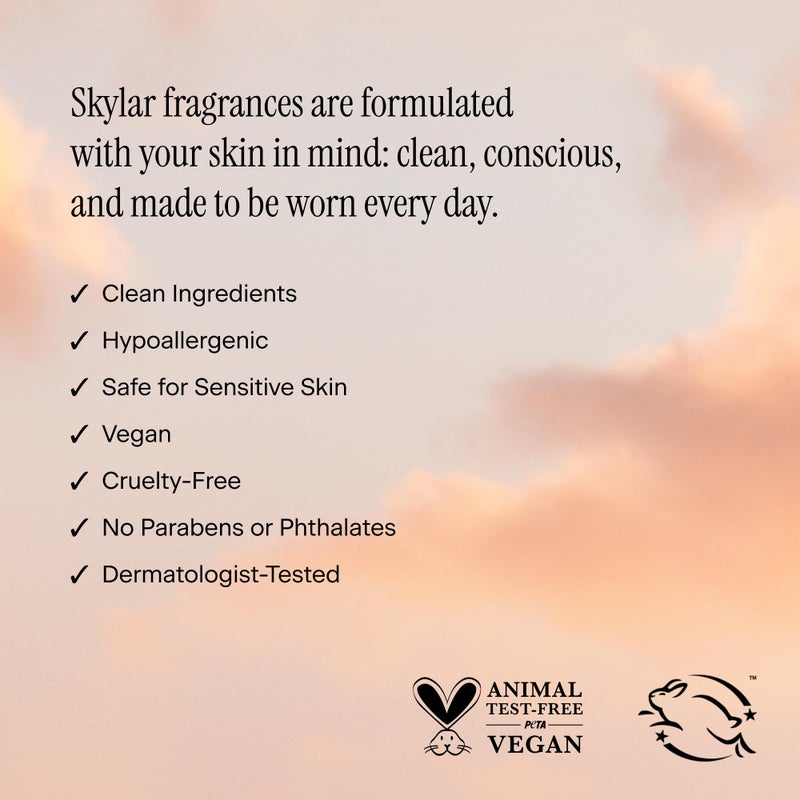 Skylar Vanilla Sky Eau de Parfum -Hypoallergenic & Clean Perfume for Women & Men, Vegan & Safe for Sensitive Skin-Notes of Cappuccino, Vanilla & Caramelized Cedar - 10mL /0.33 Fl oz - Image 5