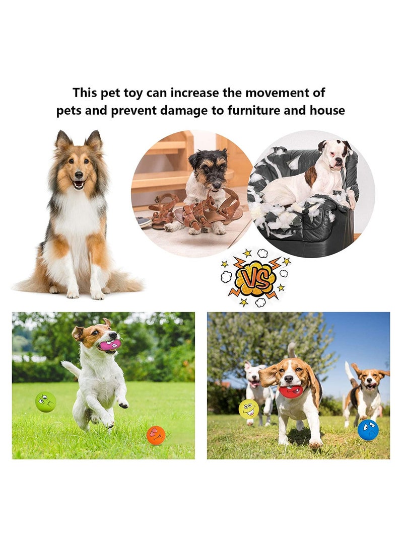 Generic Interactive Squeaky Dog Toy Set Funny Face Latex Rubber Balls for Small Medium Puppies 6PCS  - Image 4