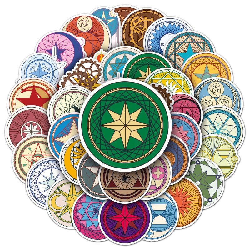 50 Original Magic Circle Personality Hand-Painted Non-Infringing Witch Series Decorative Skateboard Cup Luggage Stickers - Image 4
