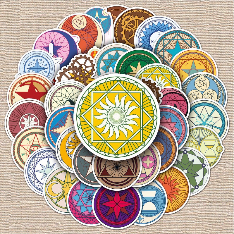 50 Original Magic Circle Personality Hand-Painted Non-Infringing Witch Series Decorative Skateboard Cup Luggage Stickers - Image 2