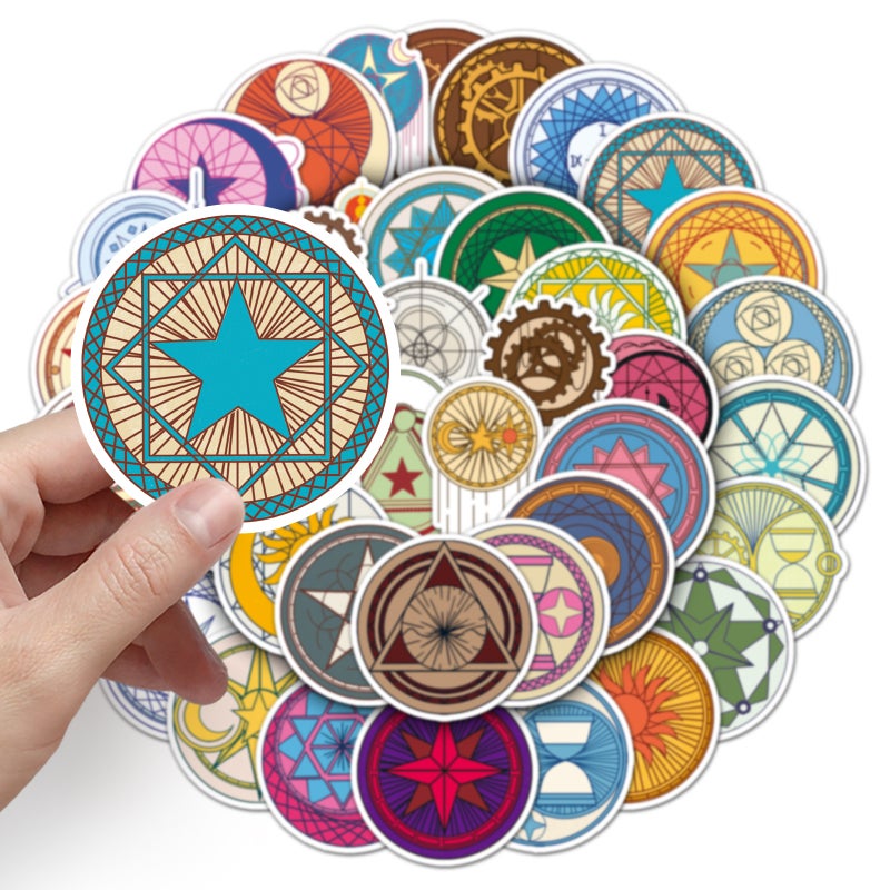 50 Original Magic Circle Personality Hand-Painted Non-Infringing Witch Series Decorative Skateboard Cup Luggage Stickers - Image 3
