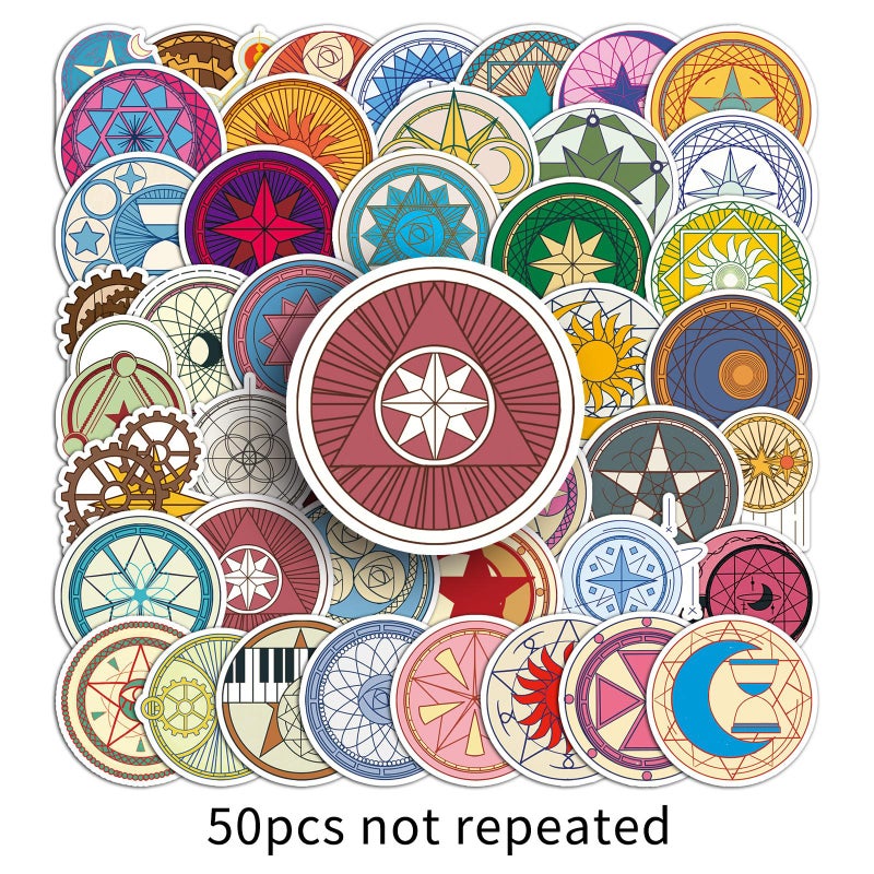 50 Original Magic Circle Personality Hand-Painted Non-Infringing Witch Series Decorative Skateboard Cup Luggage Stickers - Image 1