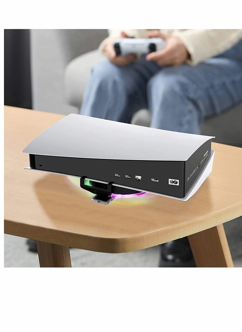 Adjustable Console RGB Base Stand for PS5 Accessories for PS5 RGB LED Console Stand for PS5 Upgraded PS5 Host Dock Shining Base with RGB Indicator Shining Base with RGB Indicator