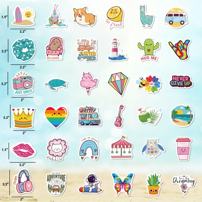 Wninbu 200 PCS Cute Stickers for Kids,Water Bottle Sticker Pack for Teens Girls Boys,Waterproof Vinyl Animal Stickers for Water Bottles,Skateboard,Laptop Students Classroom Decor Prizes (Cute 200 pcs) - Image 3